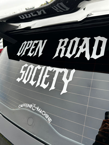 Open Road Society Back window sticker