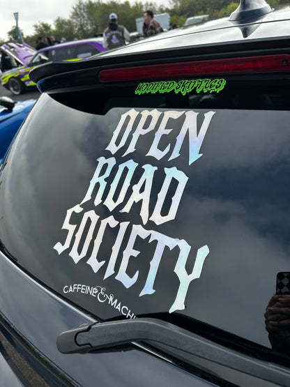Open Road Society Back window sticker